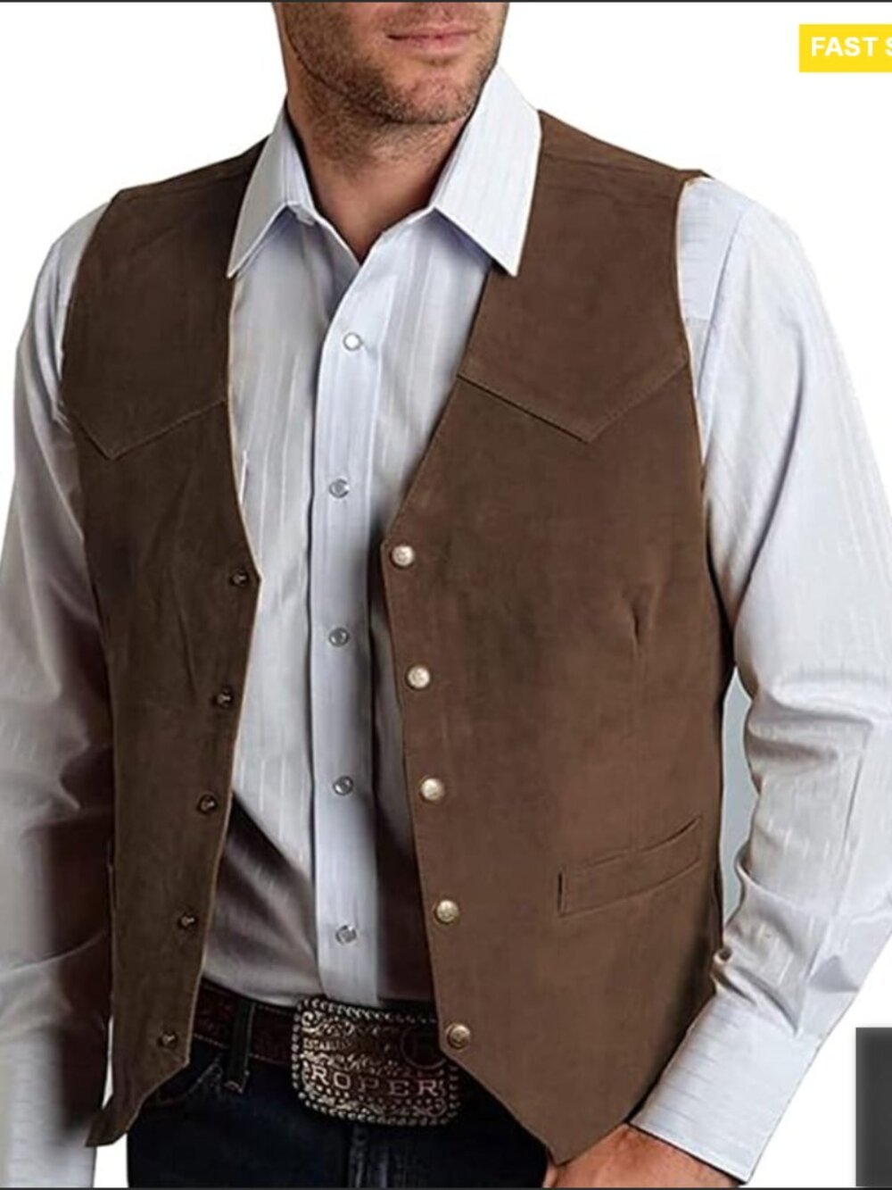 Men's Retro Suede Leather Vest Regular Fit Vintage Classic Casual Waistcoat